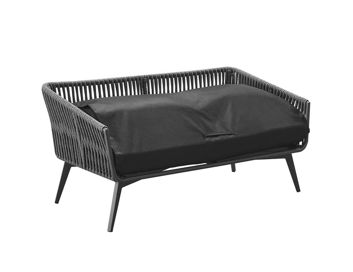 Kereru Aluminium and Rope Outdoor Loveseat Colour: Grey