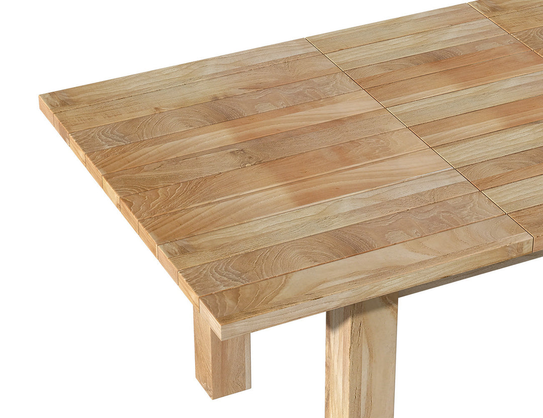 Stretch Outdoor Teak Dining Extension Table 120-160 X 100cm