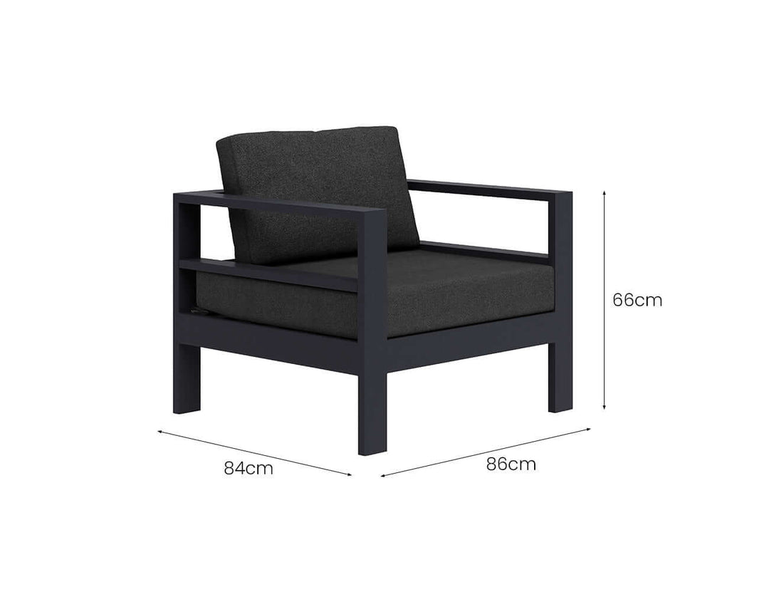 Sandpiper 2.0 Outdoor Club Chair Colour: Charcoal Grey size: 86 x 84 x 66cm