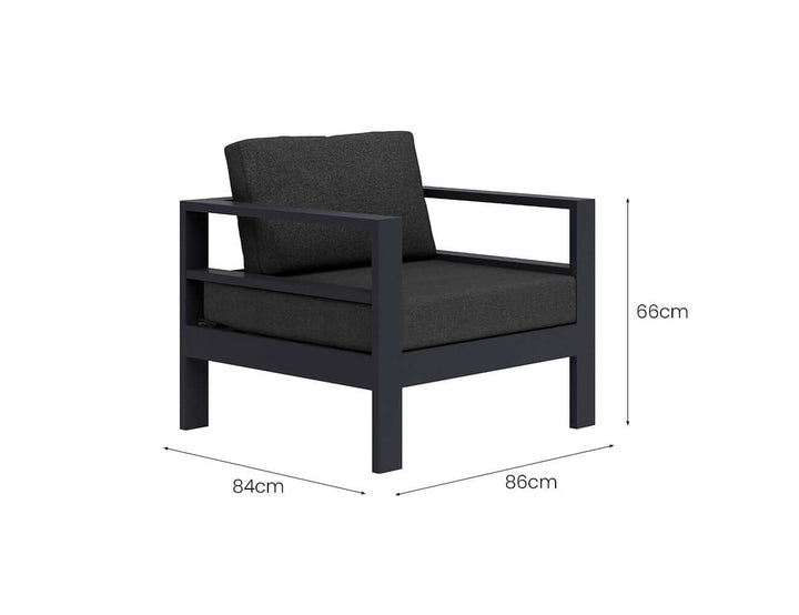 Sandpiper 2.0 Outdoor Club Chair Colour: Charcoal Grey size: 86 x 84 x 66cm