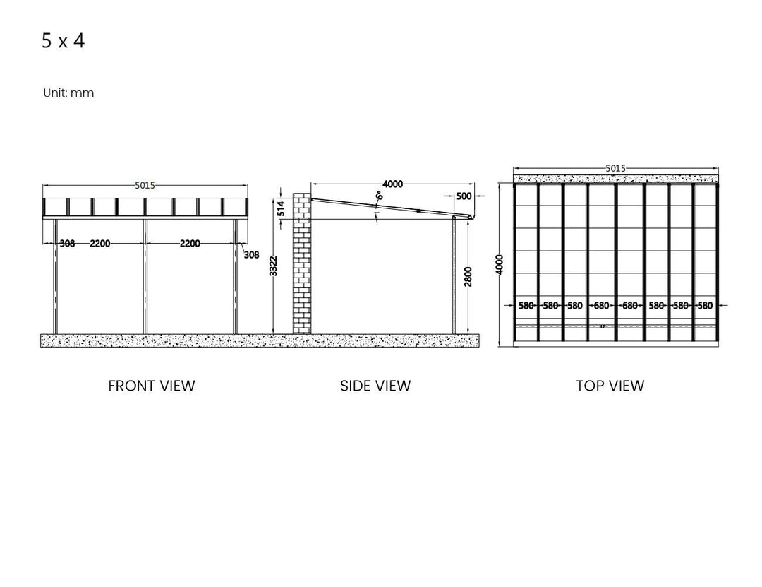 Urban Premier Patio Cover Size: 4 x 4m Colour: Grey / Light Grey