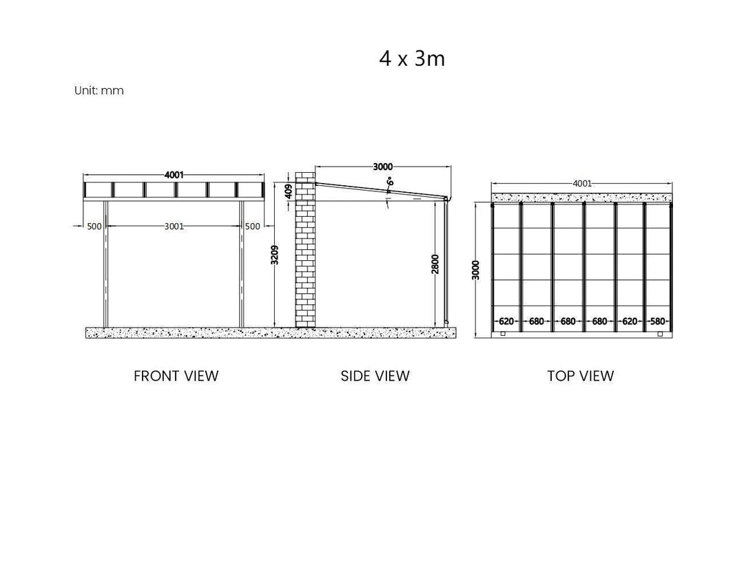 Urban Wall Mounted Patio Cover Collection Size: 3 x 3m Colour: Grey / Light Grey