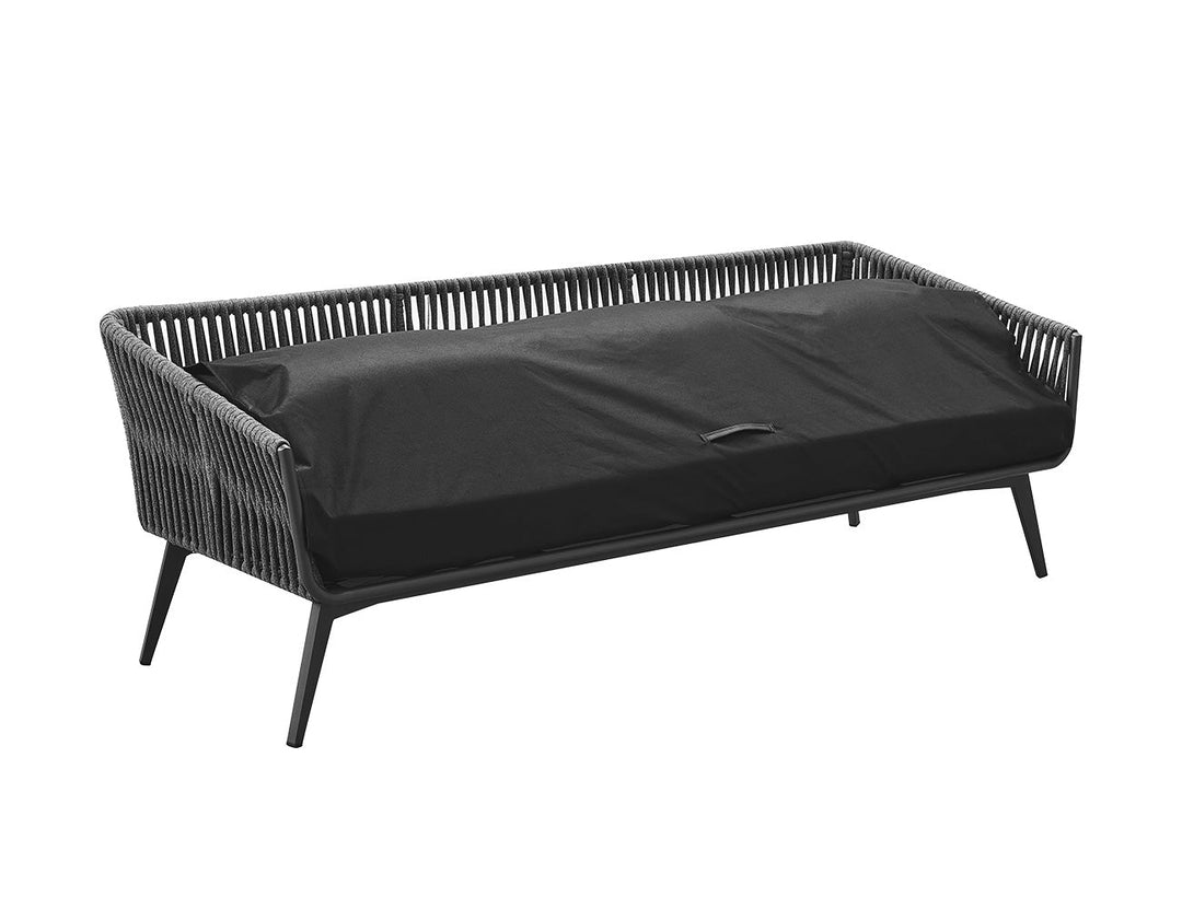 Kereru Aluminium and Rope Outdoor 3 seaters sofa Colour: Grey
