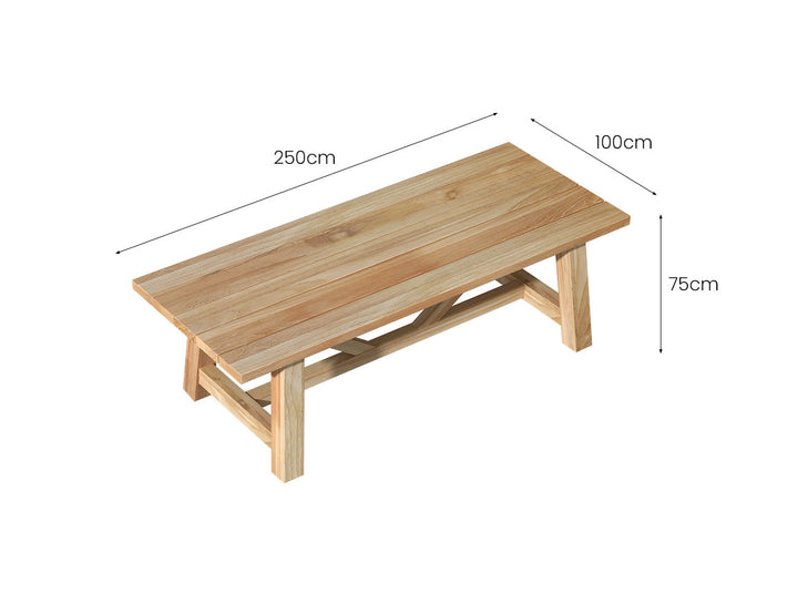 Titan Outdoor Teak Dining Table 250cm