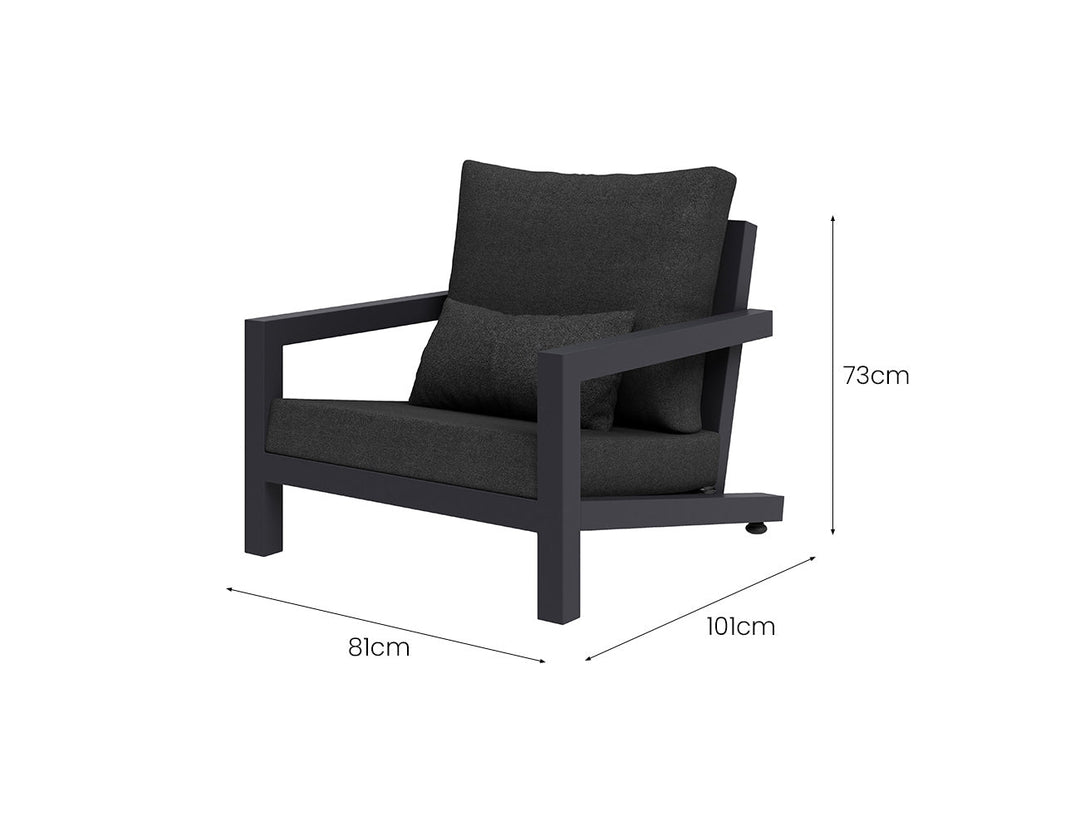 Viana 2.0 Aluminium Outdoor Armchair Colour: Charcoal Grey