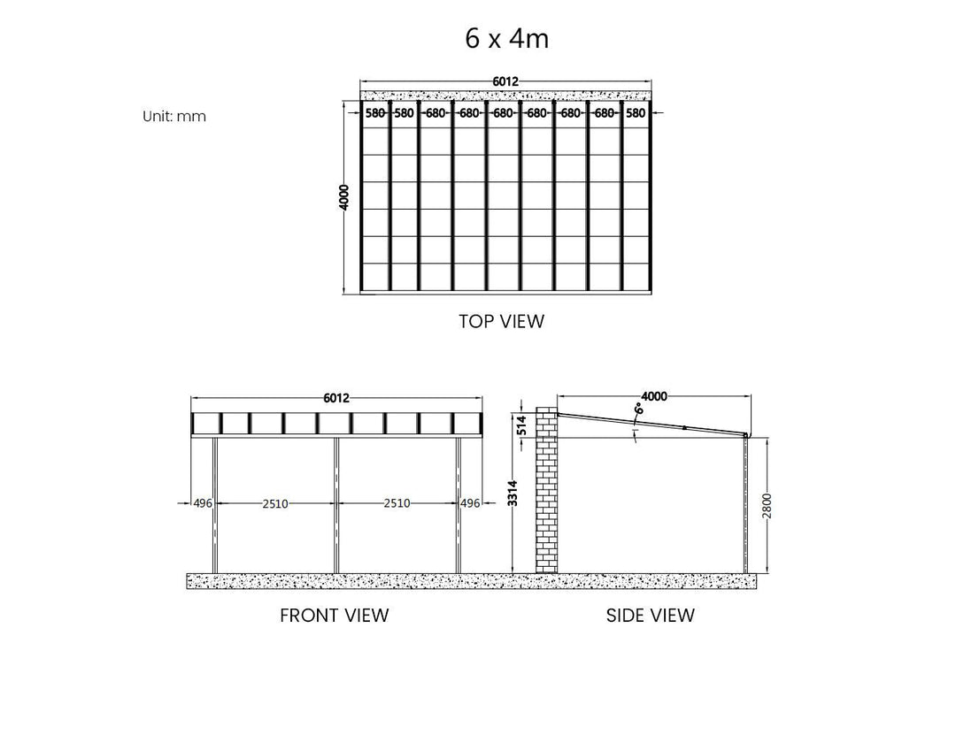 Urban Wall Mounted Patio Cover Collection Size: 3 x 3m Colour: Grey / Light Grey