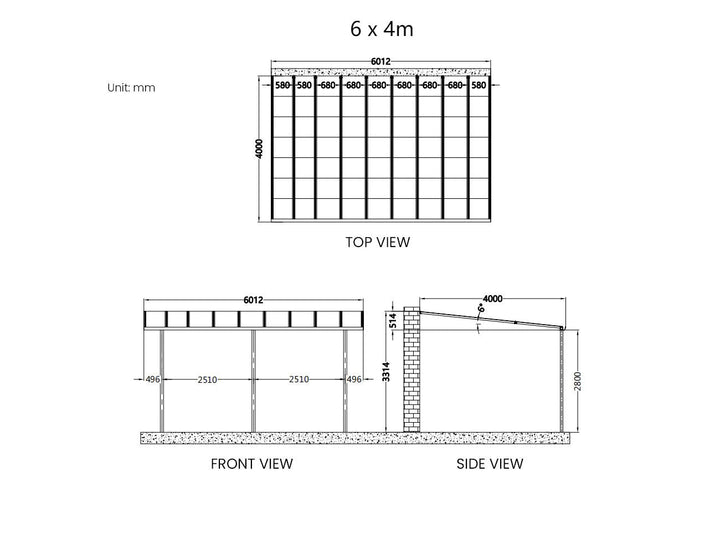 Urban Wall Mounted Patio Cover Collection Size: 3 x 3m Colour: Grey / Light Grey