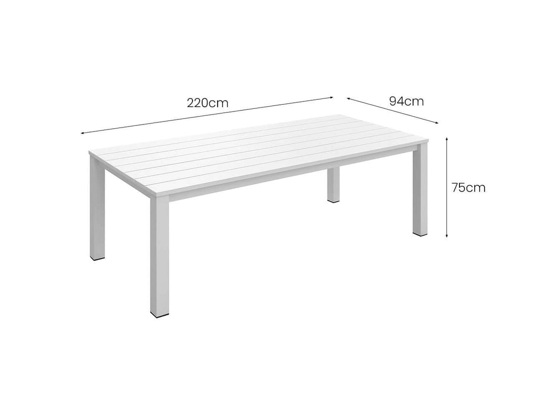 Ficus Outdoor Dining Table Colour: White