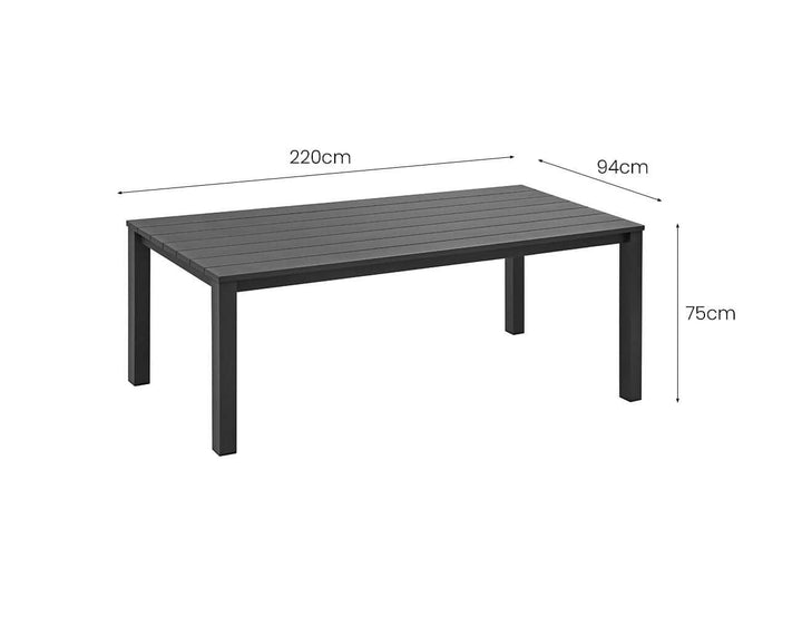 Ficus Outdoor Dining Table Colour: Grey