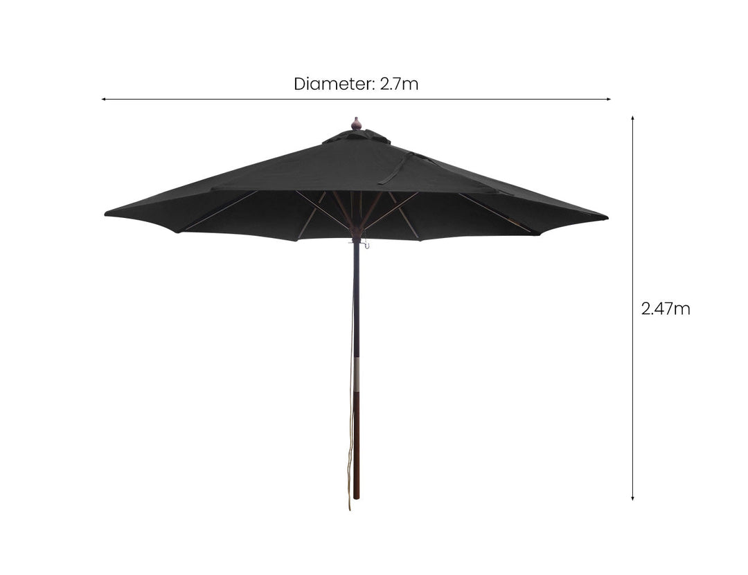 Nile 2.7m Round Market Umbrella Colour: Black