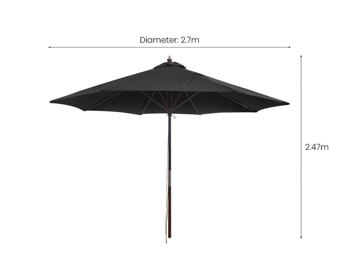Nile 2.7m Round Market Umbrella Colour: Black