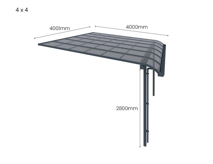 Country Premier Patio Cover Size: 4 x 4m Colour: Grey / Light Grey