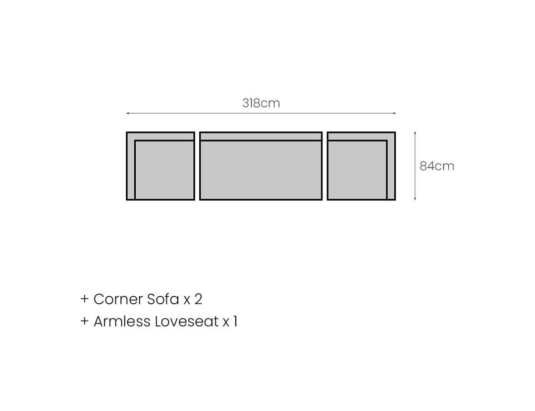 Sandpiper 2.0 Outdoor Armless Loveseat Colour: Grey size: 150 x 84 x 66cm
