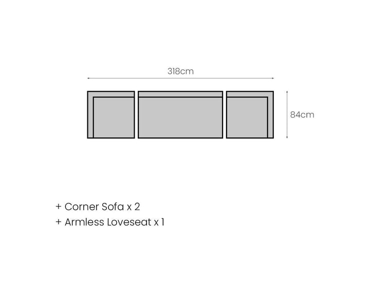 Sandpiper 2.0 Outdoor Armless Loveseat Colour: Grey size: 150 x 84 x 66cm