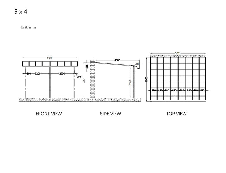 Country Premier Patio Cover Size: 4 x 4m Colour: Grey / Light Grey