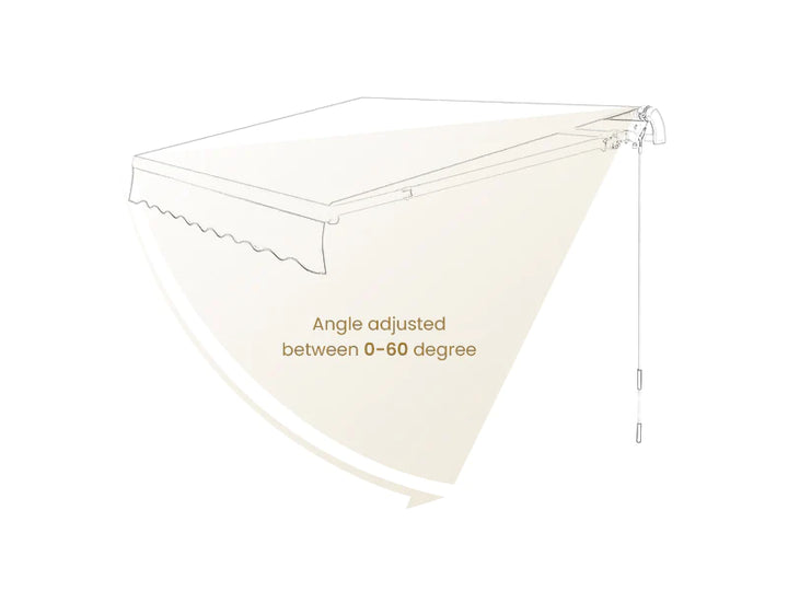 Manual Retractable Awning 3mx2.5m - Sunshade Shelter For Patio, Deck Color: Light Grey