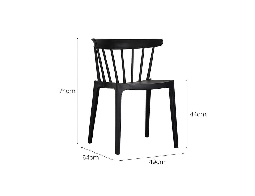 Amie Outdoor Patio Dining Chair Colour: Black