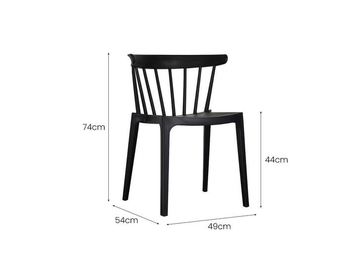 Amie Outdoor Patio Dining Chair Colour: Black