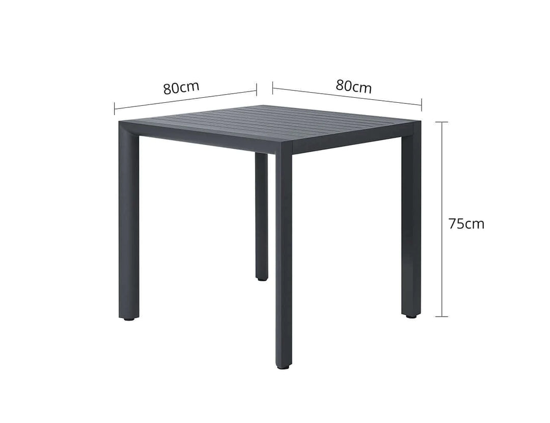 Arcus Aluminium Outdoor Patio Dining Table 80 × 80cm Color: Dark Grey