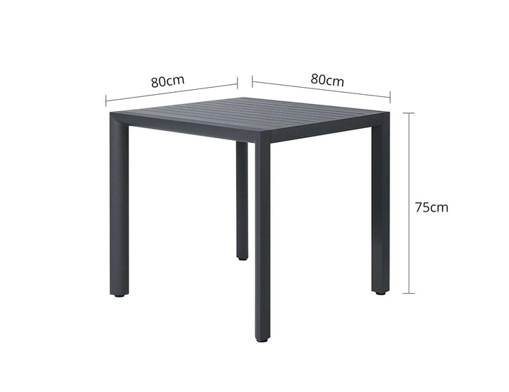 Arcus Aluminium Outdoor Patio Dining Table 80 × 80cm Color: Dark Grey