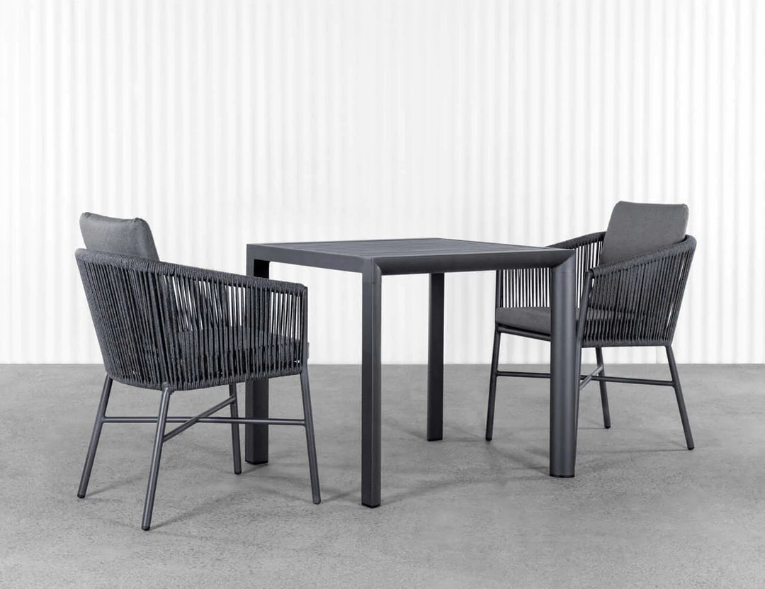 Arcus Aluminium Outdoor Patio Dining Table 80 × 80cm Color: Dark Grey