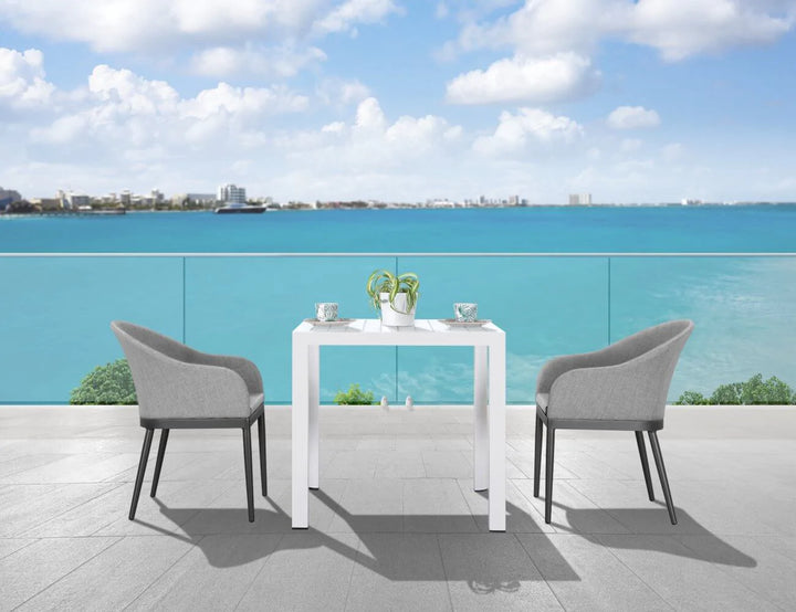 Arcus Aluminium Outdoor Patio Dining Table 80 × 80cm Color: Matte White
