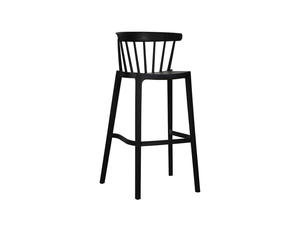Aria Outdoor Patio Bar Chair Colour: Black
