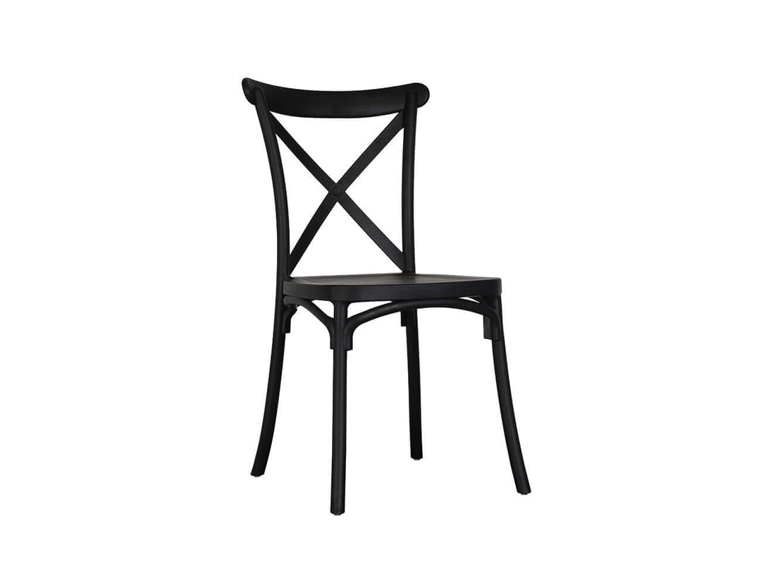 Avis Outdoor Patio Dining Chair Colour: Black