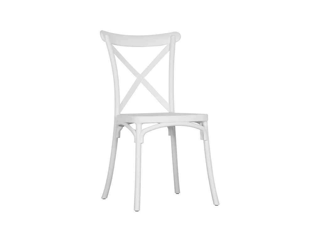 Avis Outdoor Patio Dining Chair Colour: White