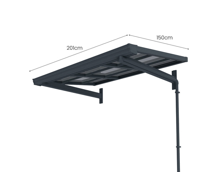 City Window / Door Awning Canopy Collection Size: 2 x 1.5m Frame Colour: Grey