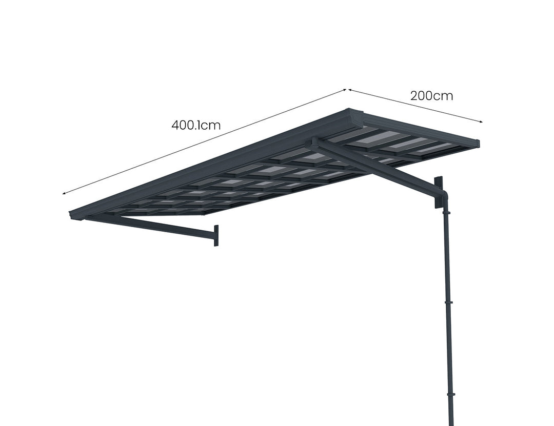 City Window / Door Awning Canopy Collection Size: 2 x 1.5m Frame Colour: Grey