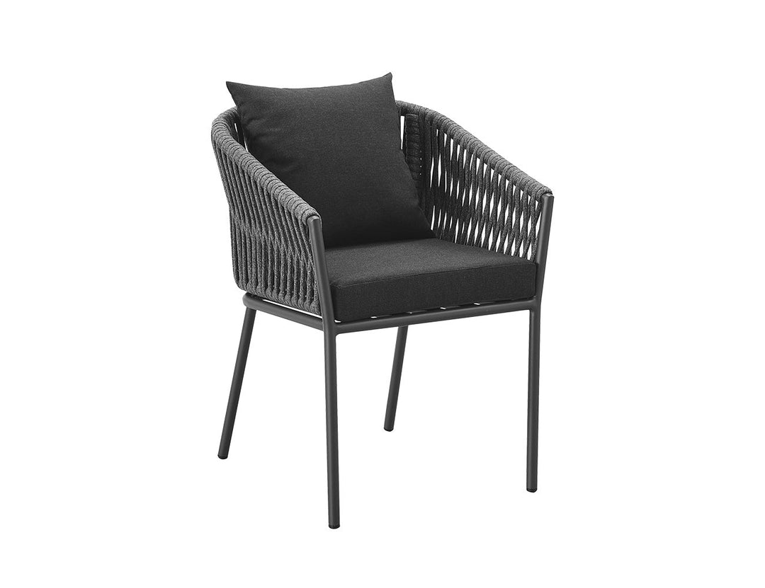 Kereru Aluminium and Rope Outdoor Dining Chair Colour: Grey