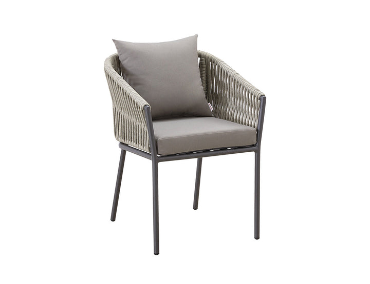 Kereru Aluminium and Rope Outdoor Dining Chair Colour: Taupe