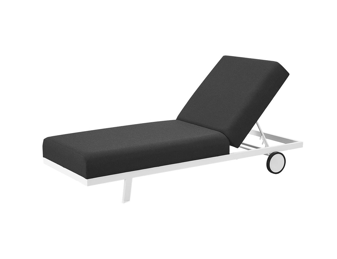 Plover Sunbrella Sun Lounger Colour: White Frame/ Grey Fabric