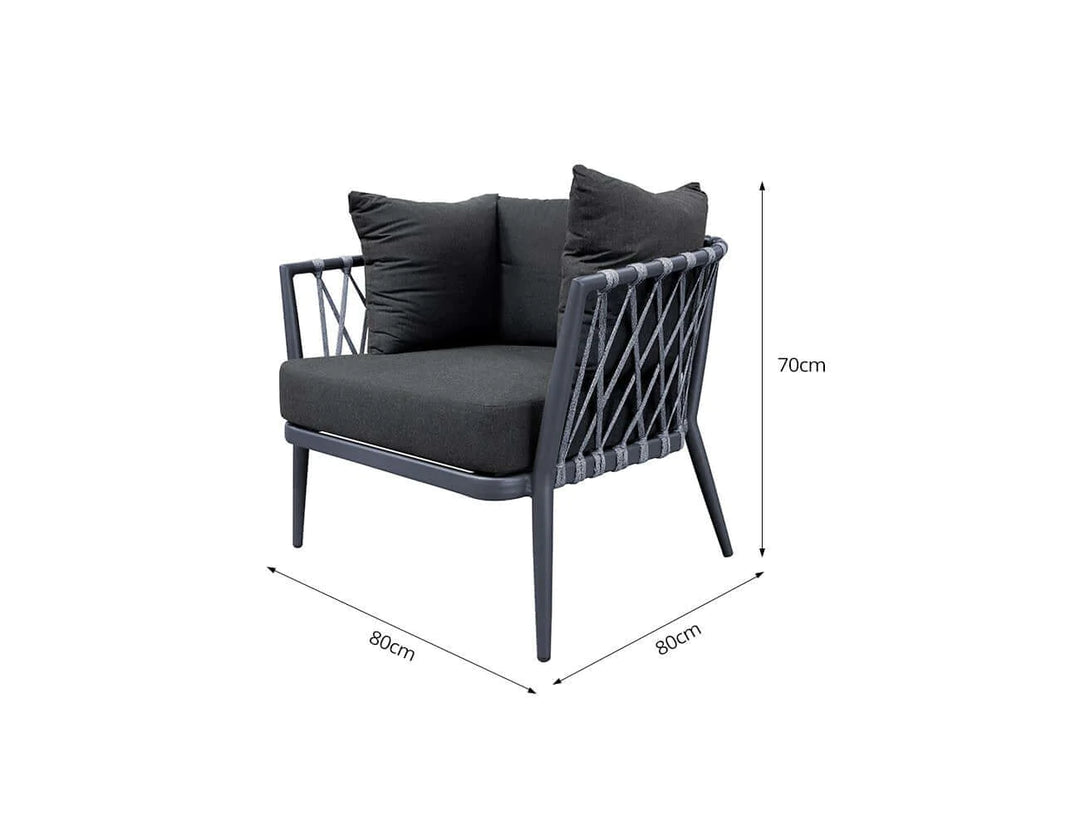 Caspian Outdoor Club Chair - Charcoal