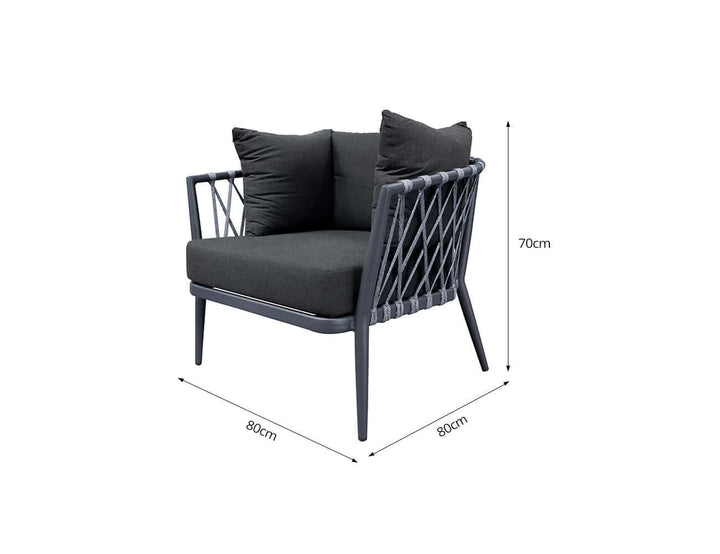 Caspian Outdoor Club Chair - Charcoal