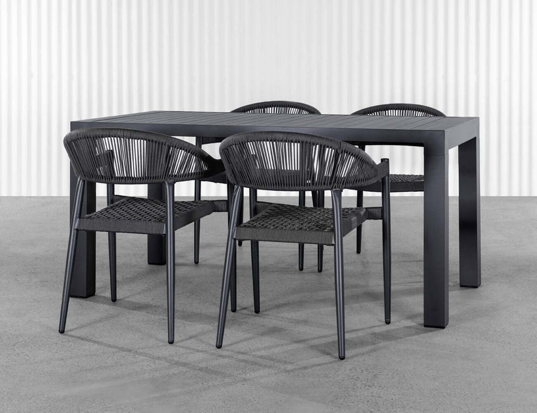 Cirrus Aluminium Outdoor Patio Dining Table 160 X 80cm Colour: Dark Grey