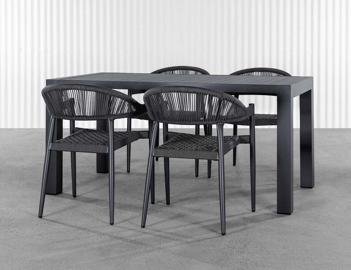 Cirrus Aluminium Outdoor Patio Dining Table 160 X 80cm Colour: Dark Grey