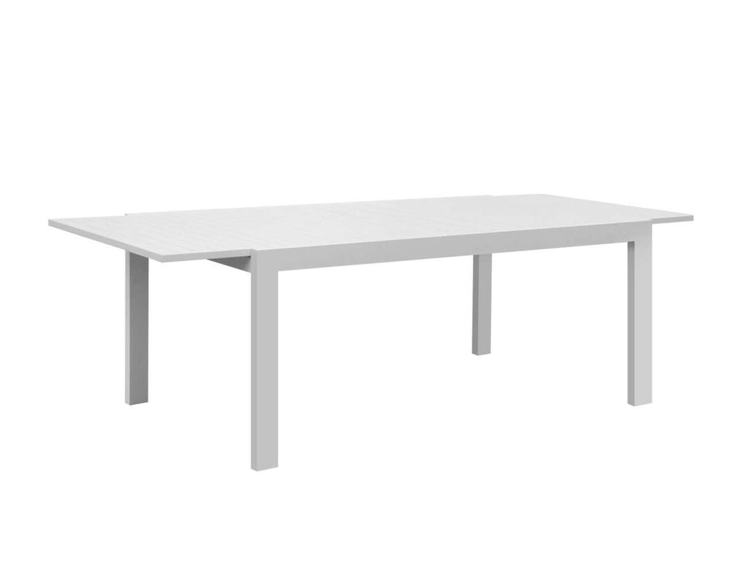 Cumulus Aluminium Outdoor Patio Extension Dining Table 180-240 X 100cm Colour: Matte White