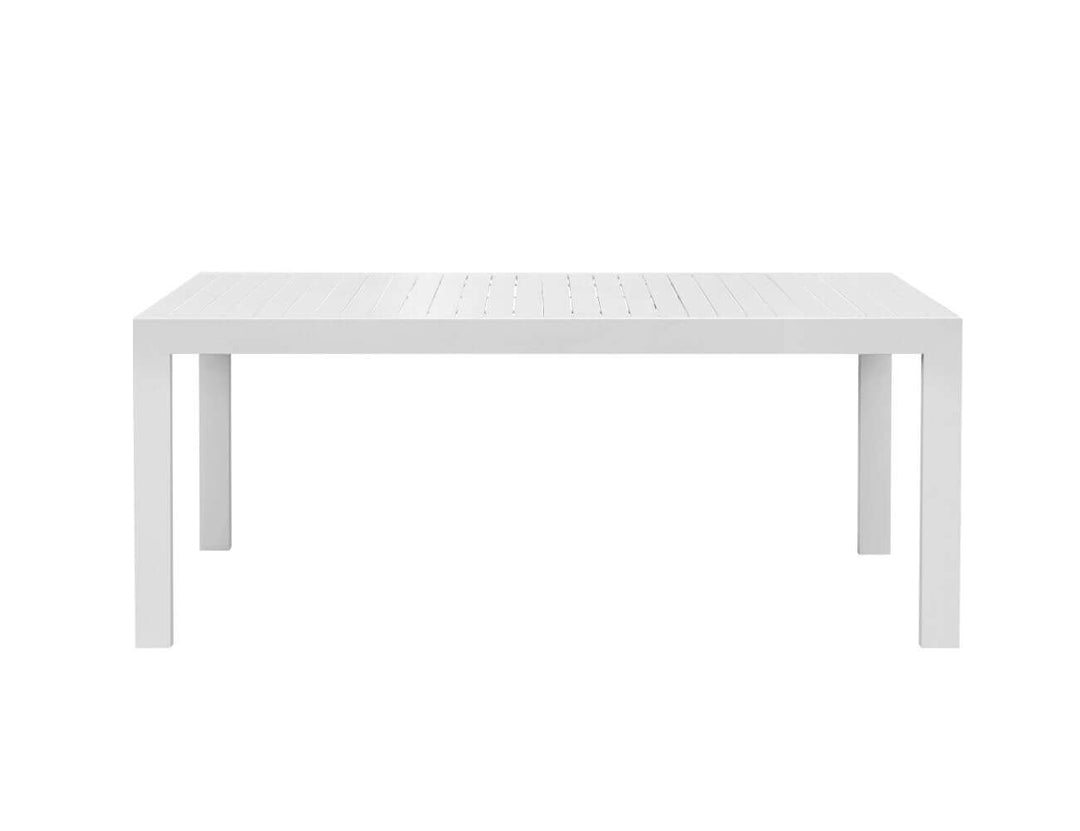 Cumulus Aluminium Outdoor Patio Extension Dining Table 180-240 X 100cm Colour: Matte White