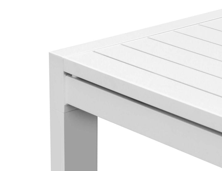 Cumulus Aluminium Outdoor Patio Extension Dining Table 180-240 X 100cm Colour: Matte White