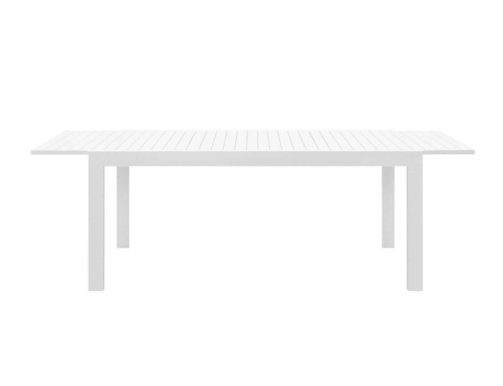 Cumulus Aluminium Outdoor Patio Extension Dining Table 180-240 X 100cm Colour: Matte White