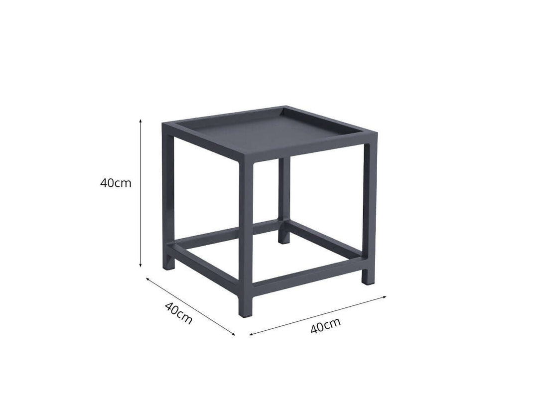 Florican Aluminium Outdoor Side Table Color: Grey