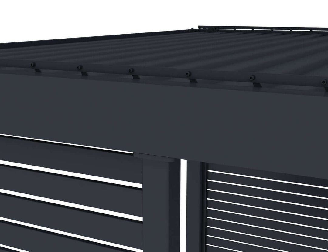 Baltic Freestanding Pergola Slatted Privacy Wall Size: 0.849m Colour: Black