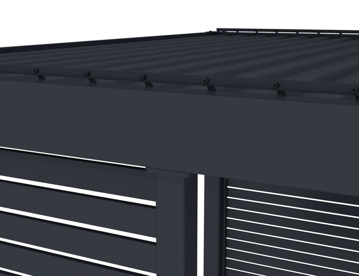Baltic Freestanding Pergola Slatted Privacy Wall Size: 0.849m Colour: Black