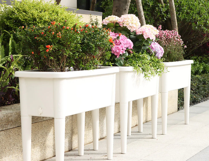 Greenpod Raised Garden Bed with Cover - White