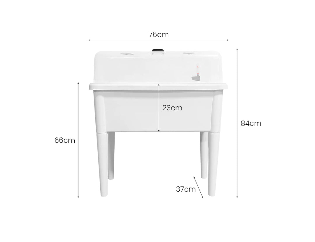 Greenpod Raised Garden Bed with Cover - White