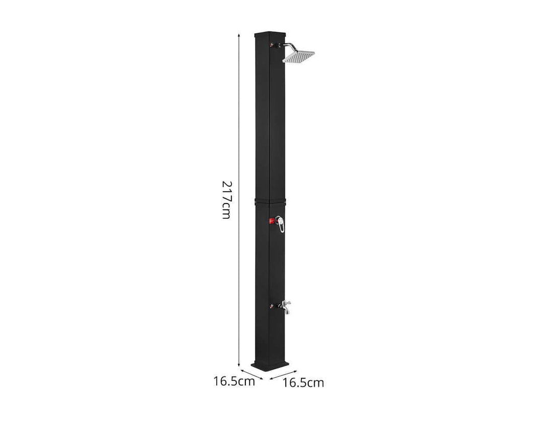 Modern Freestanding Outdoor Shower - Solar Heated - 40L