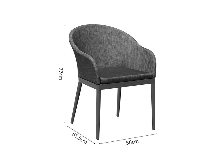 Nightjar Aluminium Outdoor Patio Dining Chair Color: Dark Grey