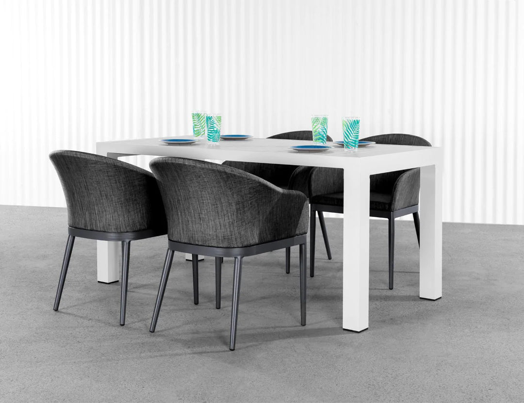 Nightjar Aluminium Outdoor Patio Dining Chair Color: Dark Grey